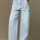 EMMIOL Womens Jorts Denim Shorts Y2k Vintage Baggy Mid Rise Bermuda Jeans Summer Knee Length Jort Short Pants (Blue)