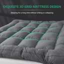 WhatsBedding 5 Inch Memory Foam Mattress Topper Queen Size, Filled with Shredded Foam & Goose Feather, 100% Cotton Cover Feather Bed Topper, 4 Layers Design, CertiPUR-US Certified, Grey, 60x80 (Gray)