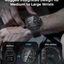 Goton IP68 Waterproof Rugged Band for Apple Watch 46mm/45mm/44mm with Case build-in Screen Protector Heavy Duty Sport Strap Compatible with iWatch Series 11/10/9/8/7/6/5/4/SE