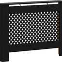 vidaXL Radiator Cover Heater Heating Accessory Cover Storage Shelf Organizer Living Room Home Decor Office Interior Black 44.1" MDF, 44.1" X 7.5" X 32.1"