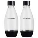 sodastream 0.5L Twin Pack Dishwasher Safe Slim Bottle (Black)