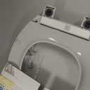 KOHLER 4639-RL-95 Cachet ReadyLatch Round Toilet Seat Soft Close, Ice Grey