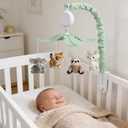 Baby Crib Mobile for Boys and Girls, Soft Plush Jungle Safari Animals Elephant Tiger Sloth Deer, Babies Nursery Decor, Calming Soother with 12 Lullabies Essential and Perfect Gift