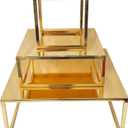 3pc Set Gold Cake Stand Square