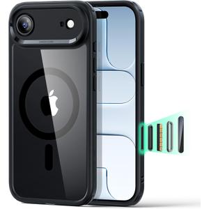 ESR for iPhone Air Case, Camera Control, Compatible with MagSafe, Shockproof Military-Grade Protection, Magnetic Phone Case for iPhone 17 Air Case, Clear Black