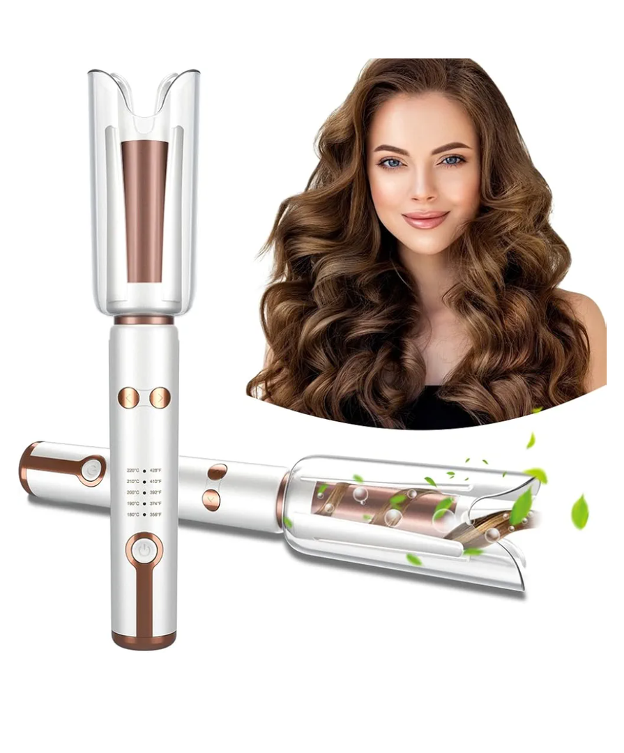 Automatic Curling Iron, Auto Hair Curler with Large Rotating Barrel & 5 Temps & Timer, Anti-Scald & Anti-Tangle with Auto Shut-Off, Automatic Hair Curlers for Hair Styling