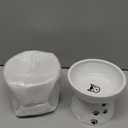 Teenyyou 2 Pack Elevated Dog Bowls Cute Ceramic Raised Dog Bowl Nonslip Elevated Water Bowl for Dogs, Dishwasher and Microwave Safe