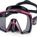 Freela Adult Swim Goggles Mask for Adult with Nose Cover, Tempered Glass Anti Fog Waterproof 180 Clear Wide View men women