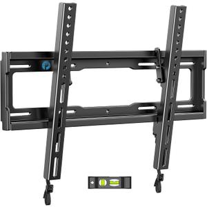 Pipishell Tilt TV Wall Mount Bracket Low Profile for Most 23-55 Inch LED LCD OLED 4K Flat Curved TVs up to 99lbs Max VESA 400x400mm, 8 Tilting for Anti-Glaring, Fits 8-16 inch Wood Stud