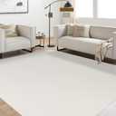 Soft Large Plastic Floor Mat for Living Room, 6'x9' Beige Waterproof Vinyl Area Rug for Baby Spills, Non-Slip Durable Multi-Pupose Floor Cover Protector for High Traffic Areas