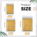 100 Pack Valentine's Day Gift Wrapping Bubble Mailers 3 Sizes Metallic Bubble Envelopes Waterproof Self Sealing Bags for Spring Back to School Packing Small Business(Gold,Metallic)