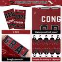 2 x OHOME 2026 Graduation Party Decorations - Graduation Decorations Class of 2026 2027 - Disposable Plastic Maroon Tablecloth for Party Favors - Backdrop Banner Class of 2026,2 Pack