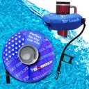 Human Bobber Inflatable Floating Drink Holder for Pool - Drink Float bar floaties for Adults to Hold Beer Can, Cup or Wine Bottle in Hot Tub, Swimming Pool, Lake or Boat - Blue Large