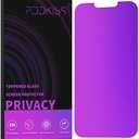 PAPIKISS Compatible for iPhone 13/iPhone 14/iPhone 13 Pro Privacy Screen Protector 6.1 inch Display, Gradient Colorful Anti Spy Blue Light HD Tempered Glass Easy Installation