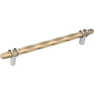 Amerock | Cabinet Pull | Golden Champagne/Polished Chrome | 8 inch (203 mm) Center-to-Center | London | 1 Pack | Drawer Pull | Drawer Handle | Cabinet Hardware