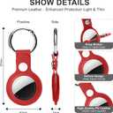 Compatible with AirTag Holder Case with Keychain, 4 Pack Protective Cases Cover Tags GPS Tracker Item Tag Finders Accessories for Keys, Bags, LuggageBlack/White/Red/Blue