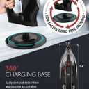 OMAIGA Cordless Iron for Clothes, 1500W Steam Iron Rapid Heating, Ceramic Soleplate, Auto Shut Off, Self-Clean, Anti-Calc, 3 Temperature Settings, 11.84oz Water Tank Ironing Clothes for Home, Black