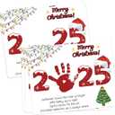 2025 Christmas Handprint Art Craft Kit for Holiday Family Party Activities, 10 Pcs Christmas Crafts Bulk DIY Handprint Card Making, Handprint Keepsake Gift for New Mom Dad Grandma Grandpa