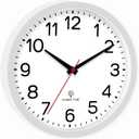 AKCISOT Atomic 10 Inch Wall Clock, Analog Indoor Battery Operated Clock for Kitchen Bedroom Office Classroom Living Room (White)