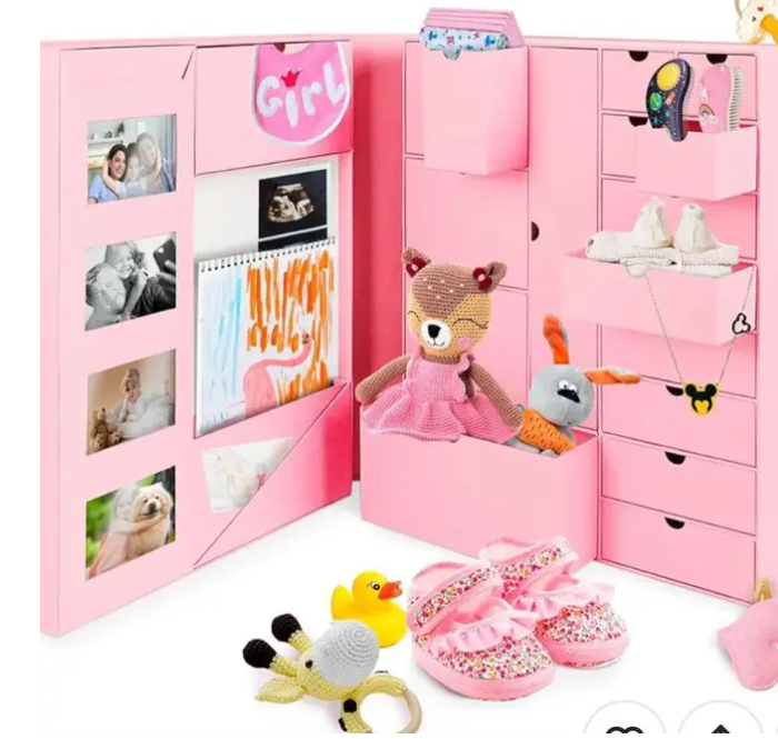 Baby Keepsake Box - Baby Memory Box - Baby Boy Girl Keepsake Box Tins Memory Box Pregnancy Baby Bubbs Storage Box Baby First Year Box Library Baby All-in-One Organizer