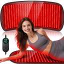 HALIDODO 35.4'' x 17'' Red Light Therapy Mat for Body, 500 LEDs Tri-Chip Upgrade 660nm& 850nm Near Infrared Light Therapy Pad Wrap Belt Blanket for Body Back Waist Knee Joint, 90Min Timer, Black
