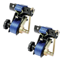 Ladder Rack Straps, W/J-Hook (2PCS), 2" Black Round Tube Mount, 1.5" Wide x 7.5' Long, Blue Ladder Rack Ratchet Straps, 500 lbs Load Heavy Duty, Truck/Lumber Rack Strap, Pipe/Roof Rack Straps