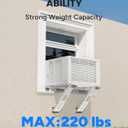 Window AC Bracket, Heavy Duty Window Air Conditioner Support Brackets with 2 Arms, A/C Holder for 5000 Btu to 24000 Btu Outdoor AC Window Units, Max 220 Lb Capacity