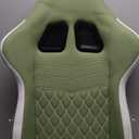 Dowinx Gaming Chair Breathable Fabric Game Chair with Gel Pad and Storage Bag, Comfortable Gamer Chair with Pocket Spring Cushion, Ergonomic Computer Chair with Footrest, Green