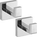 Towel Hooks for Bathrooms, Heavy Duty Wall Mounted Stainless Steel Modern Hook, 2 Pack Ideal for Hanging Towels, Robes, Coats, in Kitchen, Bedroom, Bathroom, or Hotel (2, Chrome Polished)