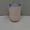 EKO Mini Desk Trash Can with Swing-Top Lid 0.4 Gallon Small Table Round Wastebasket for Office, Home, Car (Pink)
