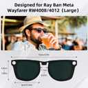 HIBLOKS 4Pcs Polarized Clip for Ray-Ban Meta Wayfarer RW4008 & Gen 2 RW4012 Large (53-22), Discoloration Clip-on for Meta Wayfarer Gen 2 Protect Your Eyes, Cool and Fashion (Black+Green+Brown+Yellow)