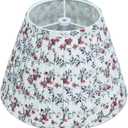 Muted Burgundy Floral Lamp Shades - 1 Pack, 5" Top x 9" Bottom x 6.2" H, Small Pleated Empire Lampshade for for Bedside & Table Lamps, Spider Fitter, No Assembly, Ideal for Cottage & Farmhouse Decor