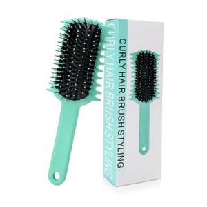Curly Hair Brush, Volume Curl Defining Brush for Detangling Shaping and Styling Women's Curls, Reduce Pulling (Green)