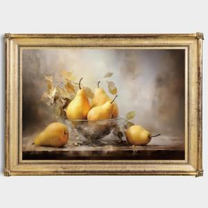 Vintage Pear Wall Art Antique Fruit Pictures Kitchen Still Life Prints Vintage Fruits Painting Still Life Fruit Poster Abstract Fruits Wall Art Pear Canvas Retro Kitchen Artwork 16x24inch No Frame