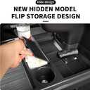 Compatible with 2026 Toyota Sienna Center Console Organizer with Cup Holder, Lower Storage Box Accessories (TPE Material with Original car Wood Grain (Compatible with 2021-2026 Toyota Sienna), Black)