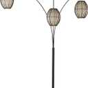 Adesso Maui Arc Floor Lamp with 3 Movable Shades & Adjustable Height- Perfect Lighting for Bedroom, Living Room and Corner Decor, Antique Bronze
