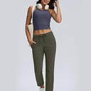 Seamaid Women's Golf Pants with Pockets 7/8 Stretch Travel Ankle Pants for Casual Athletic, XS