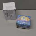 Leather Card Deck Case Compatible with MTG Cards Holds 120+ Trading Cards Strong Magnet Storage Card Box with 2 Dividers Compatible with TCG CCG(Blue, Horizontal Drop)