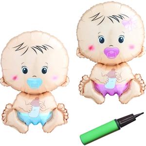 2 Pcs Gender Reveal Balloons Set (Boy & Girl) - 17.7" x 26.8" Foil Balloon for Gender Reveal Party Decorations,Baby Showers, and Photography, Pregnancy Announcement