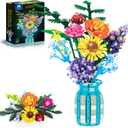 Flowers Bouquet Building Blocks Set with Vase 1853PCS, Botanical Collection with Sunflower Rose for Home & Office Dcor for Adults Girls 14+