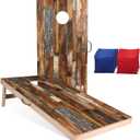 4x2 ft Solid Wood Cornhole Set with 8 Bean Bags, Regulation Size Cornhole Board Set for Adults, Cornhole Game Set for Tailgate Backyard Toss Games Indoor&Outdoor Activities
