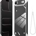 Phone Case, Compatible with iPhone Air, Transparent Electroplated Silver Phone Case, Frameless Design, with Camera Lens Protection.