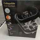 Collapsible Foot Spa Electric Rotary Massage, Foot Bath with Heat, Bubble,Temp Control, and 24 Motorized Shiatsu Massage Balls, Pedicure Foot Spa Tub for Stress Relief (Black)