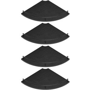 Corner Shelf Wall Mount, Floating Corner Shelves, Set of 4 Corner Wall Shelf Organizer,Rustic Wood Wall Storage Display Shelves forLiving Room Bedroom Bathroom Kitchen,Black