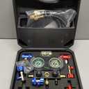 Wayona R1234yf R134a AC Manifold Gauge Set with Glow Dial, 3 Way HVAC Gauge Kit with Memory Couplers and Can Taps, Automotive Freon Charging and Evacuation Tool