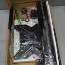 Universal Swivel TV /Table Top TV Stand for 19 to 43 inch TVs with 90 Degree Swivel, 4 Level Height Adjustable, Heavy Duty Tempered Glass Base, Holds up to 99LBS HT02B-001