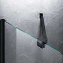 Frameless Shower Door Support Bar, Stainless Steel Wall-to-Glass Support Arm to Fixed Shower Glass Panel, for 1/ 4"-3/ 8" (6-10 mm) Door, 180° Pivot & Stow-Flat Mode (Matte Black, 23.6-inch(600mm))