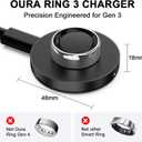 Compatible with Oura Ring Gen 3 (Size10) Charger Fast Charging Dock with Infrared Sensing, Auto Stop Protection, Indicator, Non-Slip Base, Charger for Smart Ring Includes 59 Inch USB-C Cable