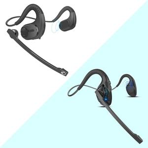 iDIGMALL G9 Black + G2 Cyan, Bluetooth Headset with Microphone, Multi-Point Wireless Headset w/DSP Noise Canceling Mic for Phone PC Laptop, Light Open Ear Headphones for Office Meeting Home Work