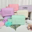 Travel Makeup Bag, Large Capacity Cosmetic Bag for Women, Water resistant Portable Pouch Open Flat Toiletry Bag Makeup Organizer with Handle (White)